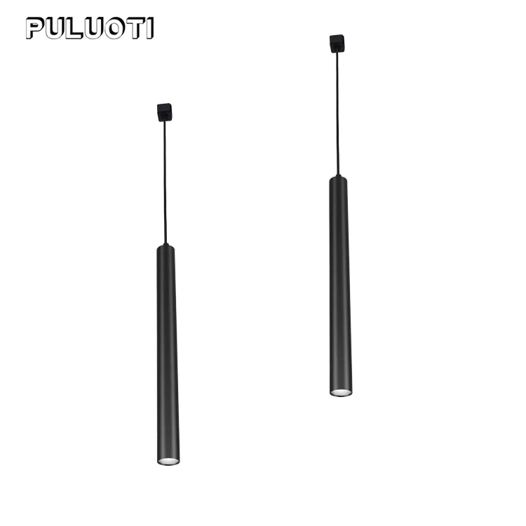 
Nordic Pendant Lights Long Tube Aluminum Black Hanging Kitchen Light Adjustable Home Hotel LED linear Pendant Light 
