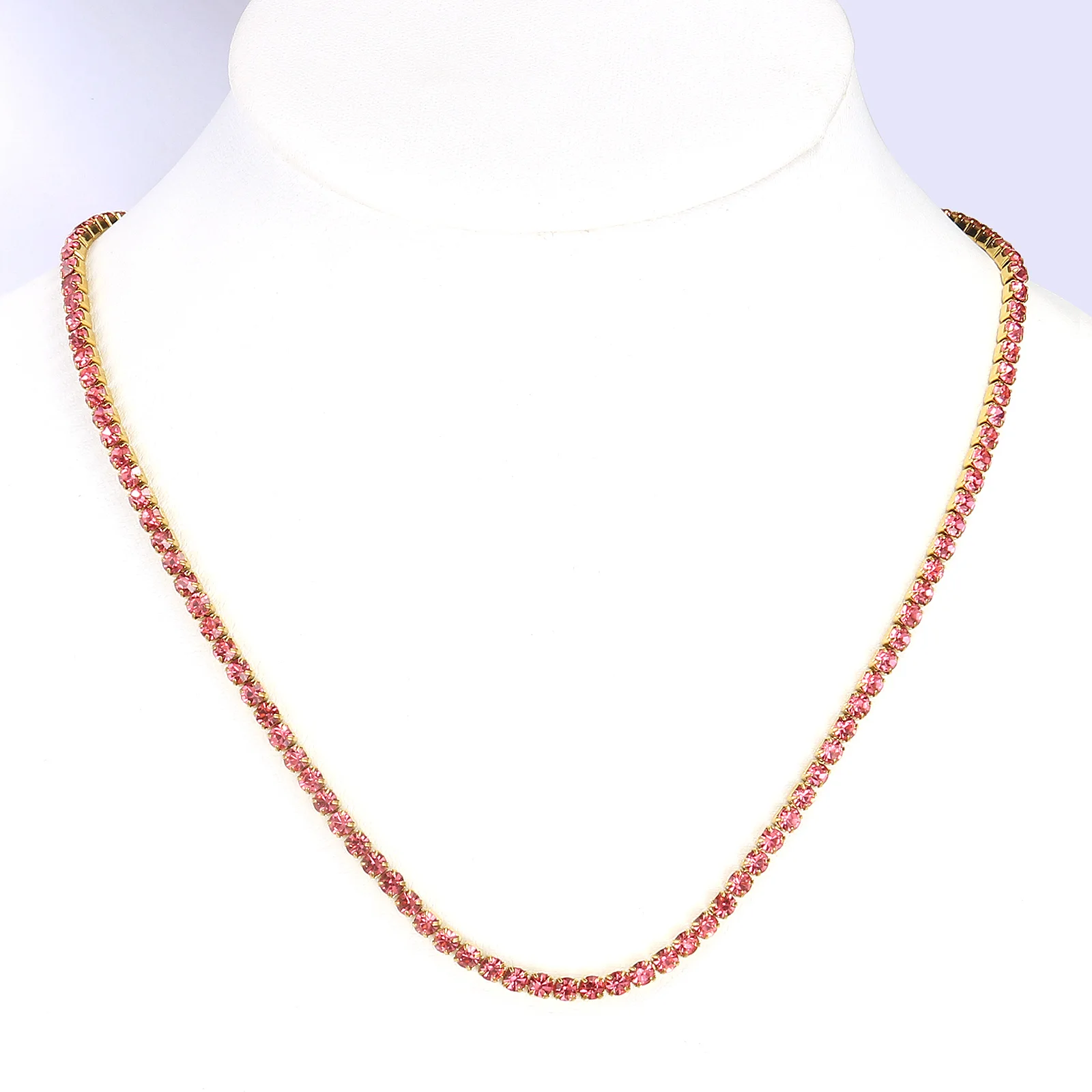 Factory Custom Hypoallergenic CZ Tennis Chain Necklace Classic Fashion Jewelry Iced Out Cluster Diamond Necklace