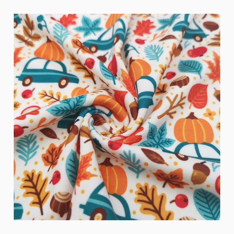 NO MOQ Polyester knit custom fabric printing stretchy dbp double brushed poly fabric