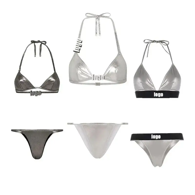 ODM OEM Factory Mini Micro String High Waist Bikini Set Women Custom Logo Solid Color Blank Swimwear Beachwear Designer Swimsuit