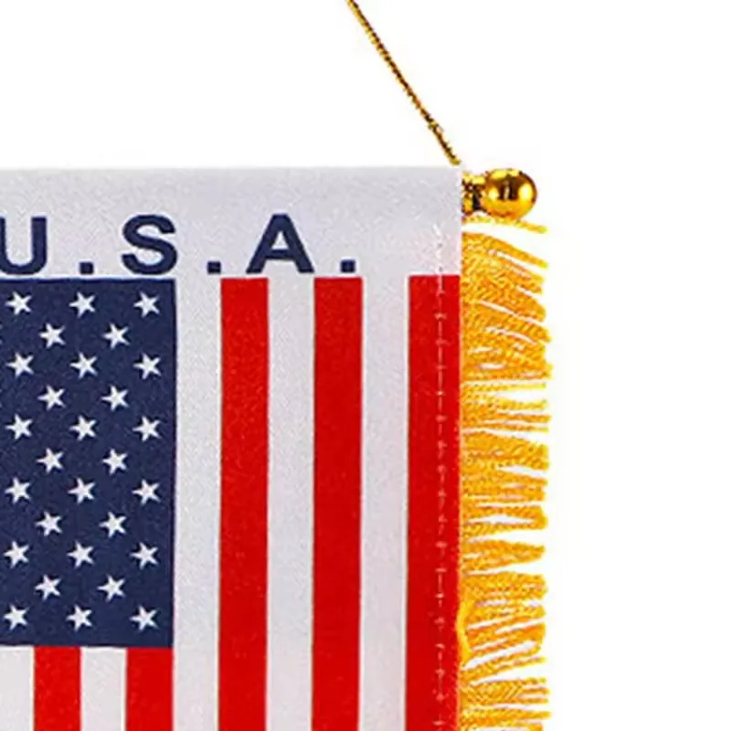 4*6 Inch Rhode Island Fringy Window Hanging Mini Car Small Flag Banner For Rear View Mirror Decoration