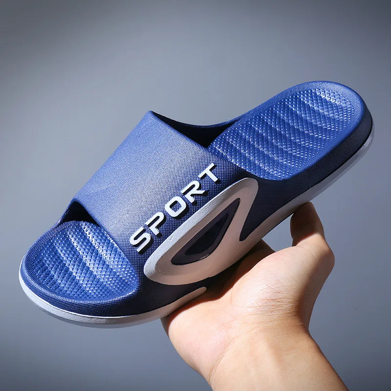 Solid color soft fashion nude thick sole fashionable wear-resistant massage non slip beach slide slippers sandal shoes for men