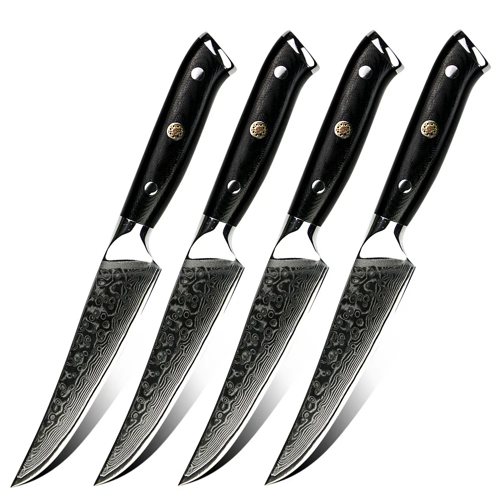High Quality best price Set of 4pcs damascus steel steak kitchen knife set