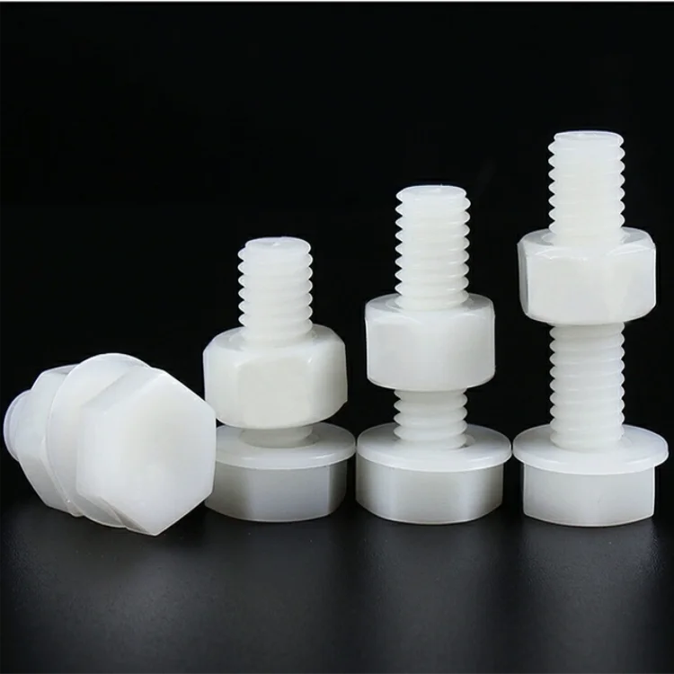 Nylon outer hexagon screw nut flat pad plastic insulating bolt screw