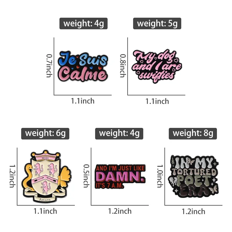 Pop Music Singer Creative Enamel Pins Lyrical Lyrics In My Tortured Poet Brooch Collar Lapel Badge Accessory Gift for Fan Friend