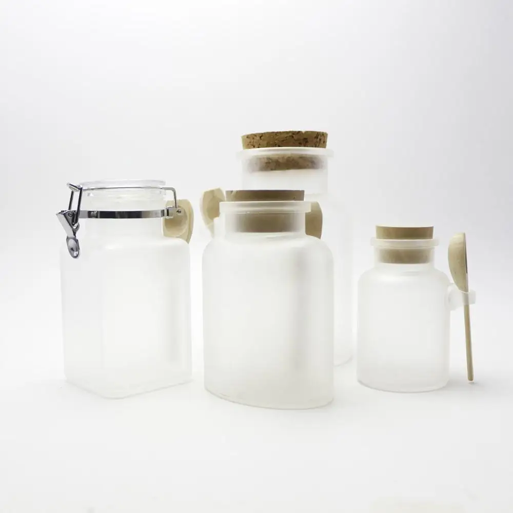 100g/200g/300ml/500ml empty matte plastic bath salt jar/bottle/container for body scrub