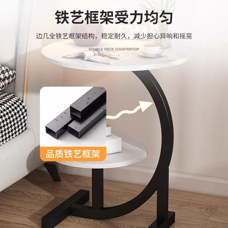 Modern C Shaped End Table  C Shaped Side Table for Couch for Living Room and Bedroom  Sofa cabinet, small coffee table corner