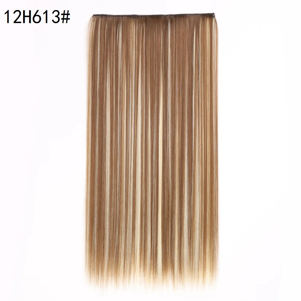 Factory wholesale new 5 Clips in Hair Extension Synthetic Hair Long Straight Clip Heat Resistant False Hair Hairpiece
