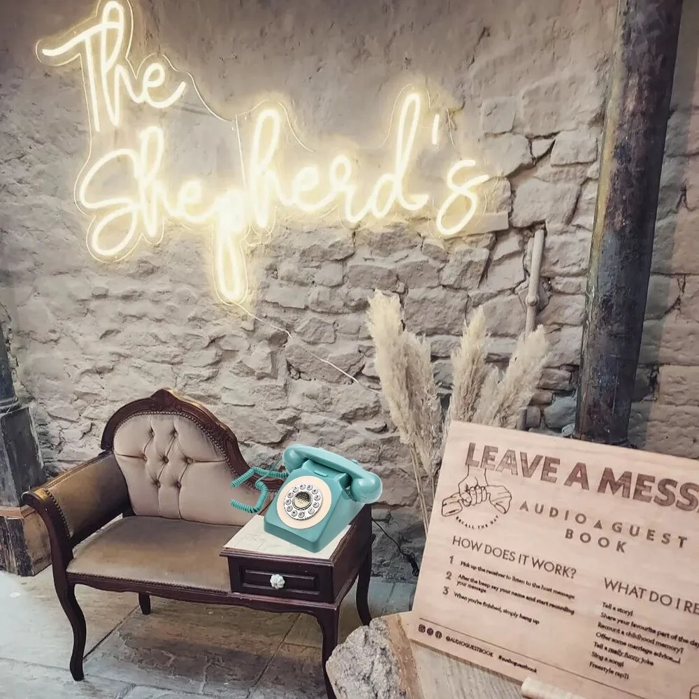 Factory Wholesale Customized Wedding Audio Guest Wishes Recorder Phone Guest Audio Recording Telephone Handset