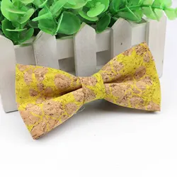New Children Cork Wooden Fashion Bow Ties Kid Novelty Handmade Solid Neckwear for Kids Wedding Party Wood Gift Child Bowtie