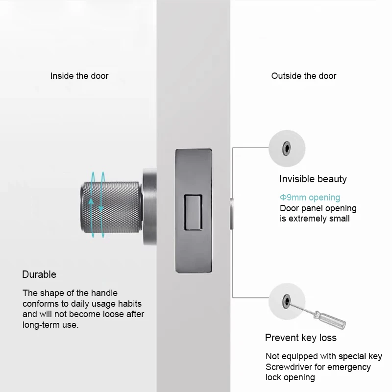 Luxury Half Entrance Privacy Inside Passage Set Solid Handle Black Gold Knurled Brass Knobs Round Small Invisible Door Lock