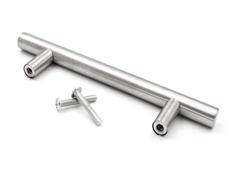 Cabinet Handles Stainless Steel Brushed Satin Nickel Finish Hollow Tube T Bar Drawer Pulls for Furniture Hardware