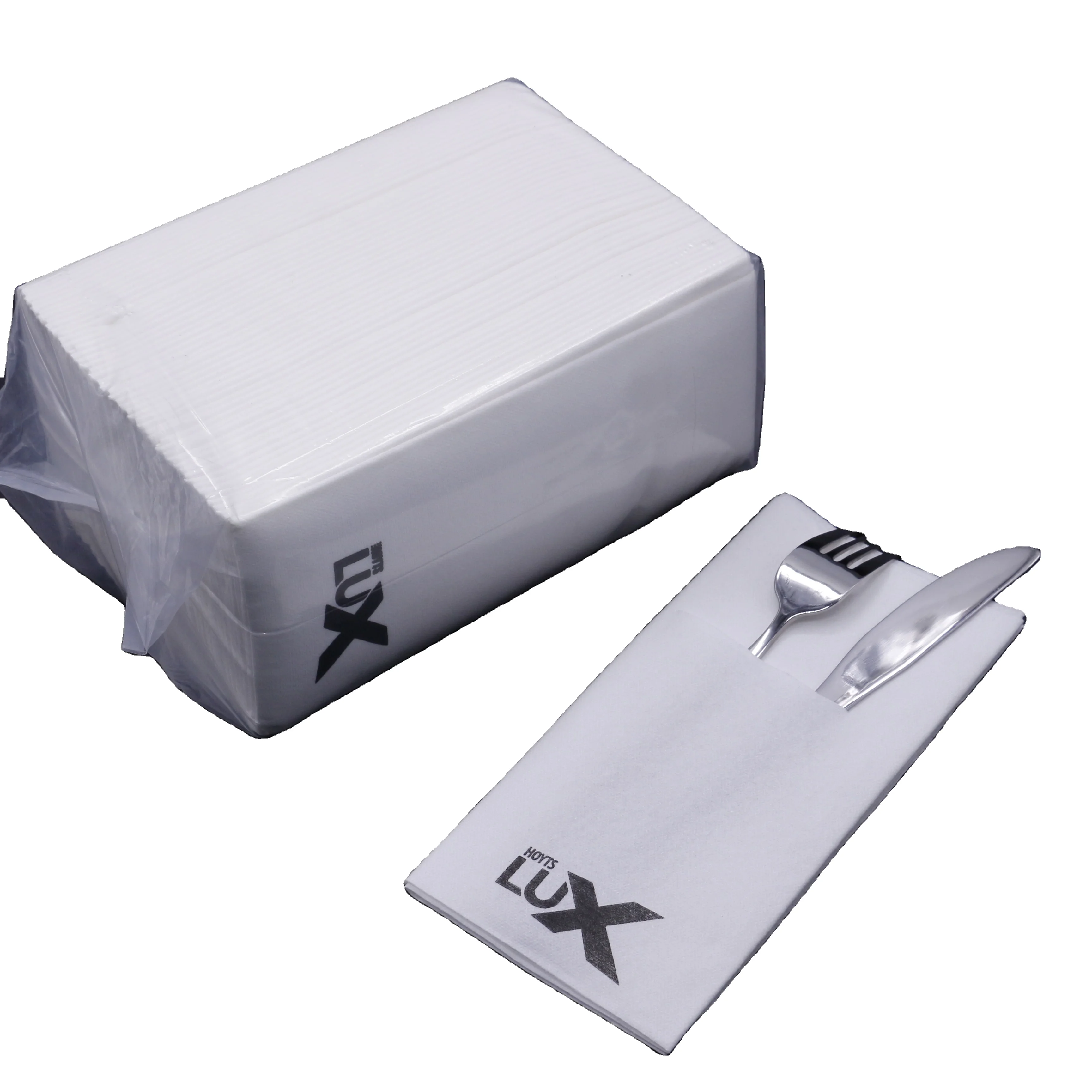 1ply thick white airlaid napkin with pocket