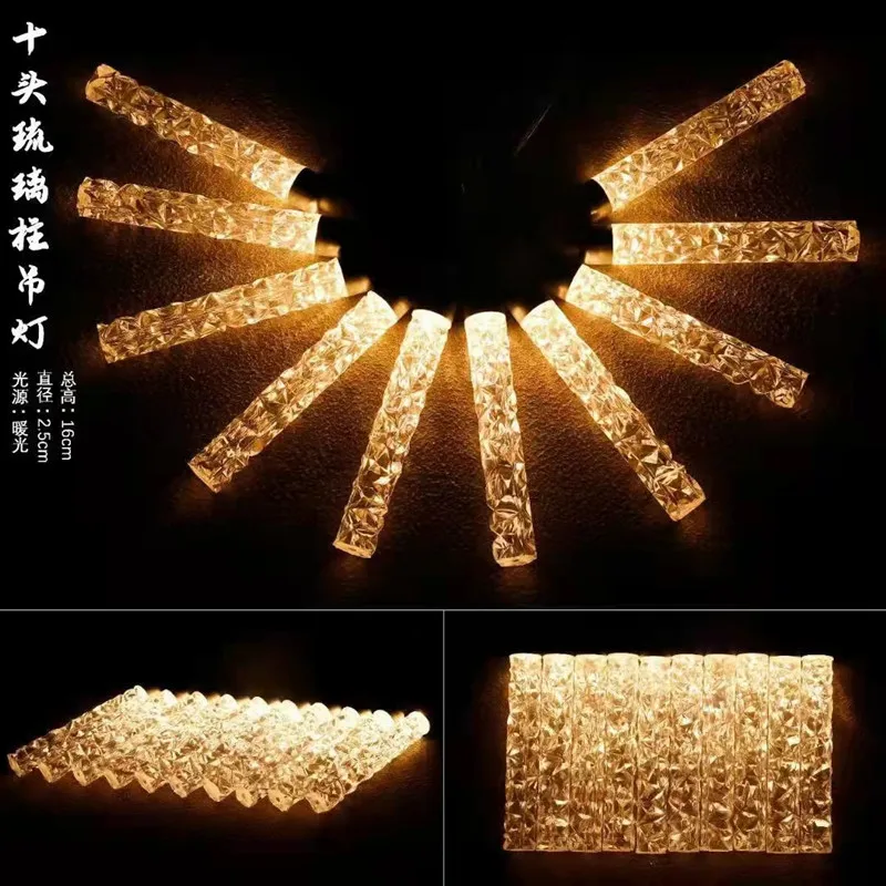 The New 10 Luminous Acrylic Chandelier Wedding Hall Is Decorated With Wedding Props Decorative Lamps And Glass Column Lamps