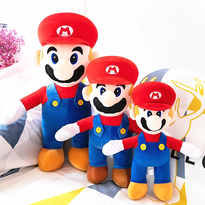 Supers Mario Plush  45cm Soft Plushie Cute Anime Plush Stuffed Dolls Cute Stuffed Mario Plush Toy