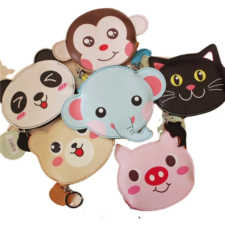 Wholesale fashion cute novelty coin purse animal key chain wallet