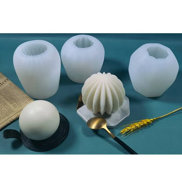 Cylinder Shape 3D Wax Silicone Sphere Mold Candle Taper Silicone DIY Molds for Making Aromatherapy Candles