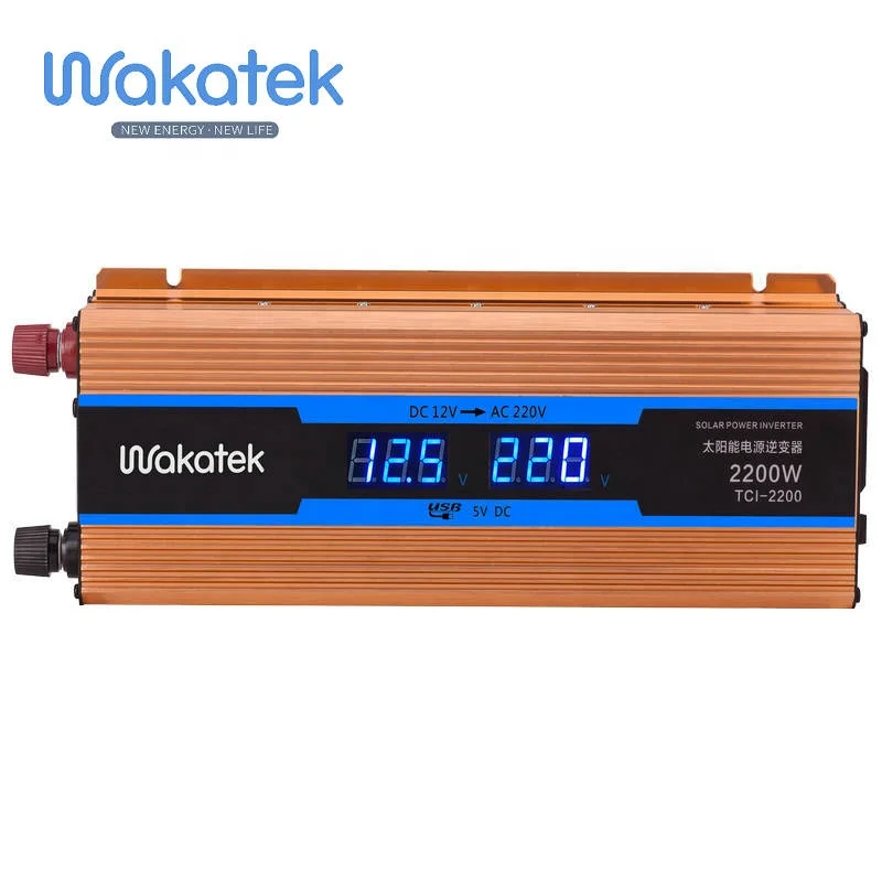 Автомобильный инвертор WAKATEK модифицированный синусоидальный сигнал 12 В Инвертор солнечной энергии 700