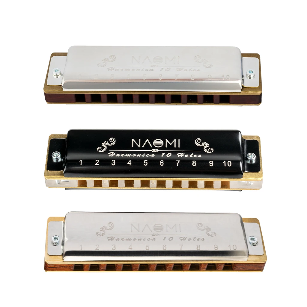 Классическая гармоника NAOMI Bluetooth Key of C с 10 отверстиями, 20 оттенков, ротовой орган C из розового дерева/акрила/сандалового дерева для взрослых