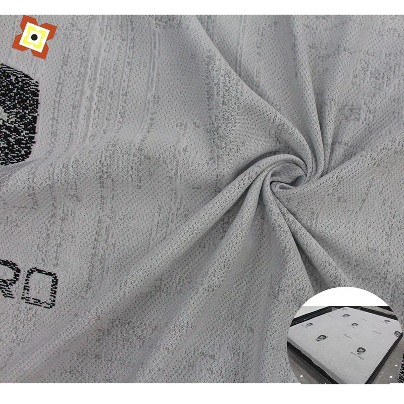 100% polyester jacquard fabric home textile functional cold silk knitted mattress pillow cloth fabric with delicate patterns