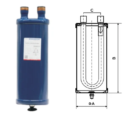 Refrigeration Suction Line Accumulators, Oil Gas Separator For Refrigeration & Heat Exchanger Equipment Parts