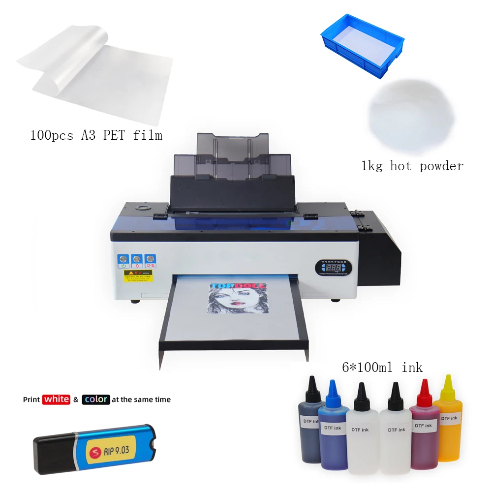 
Jetvinner A3 heat transfer PET film T shirt dtf printers with shake powder machine DTF printer For Epson R1390 