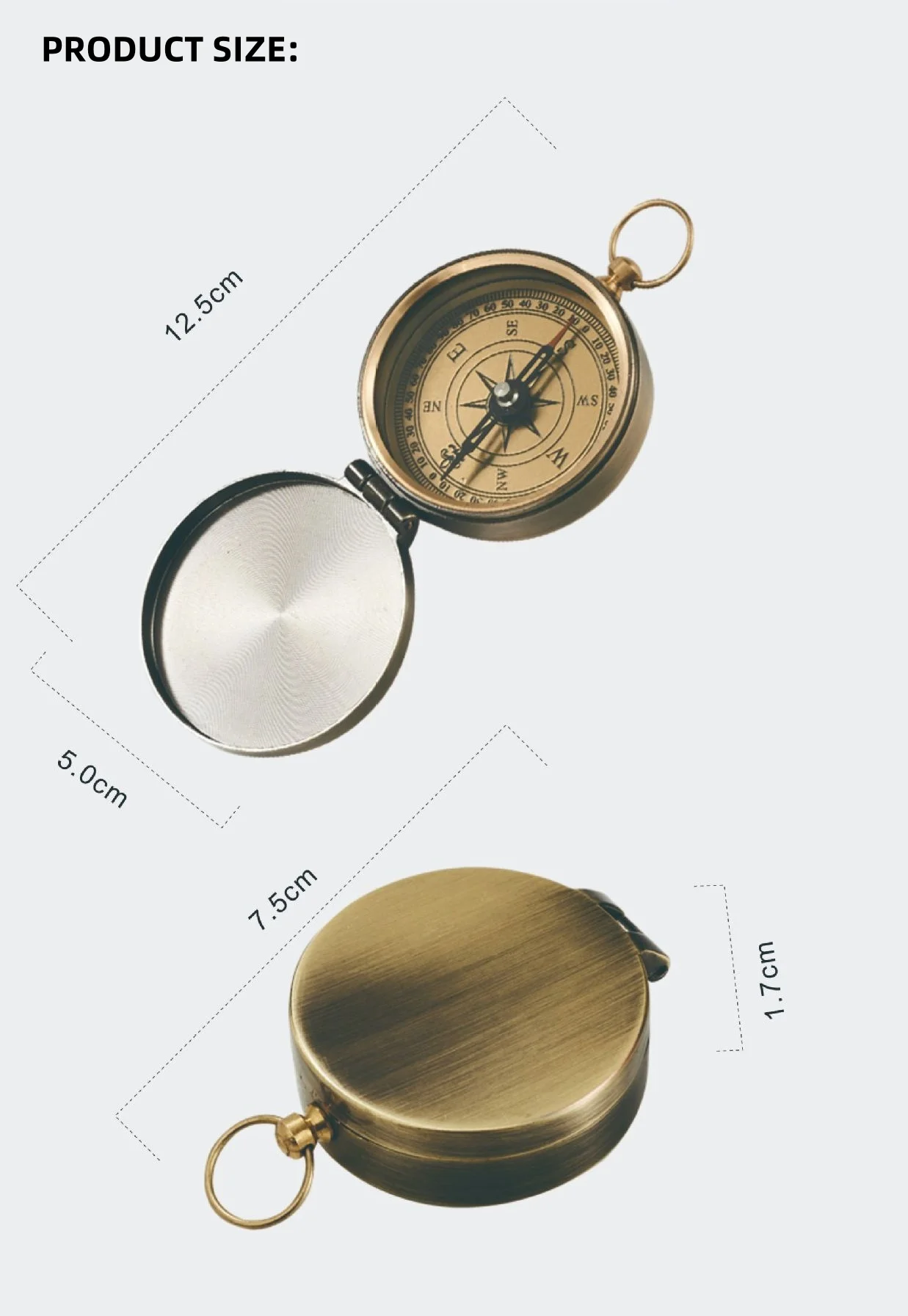 Engravable Handmade Nautical Directional Magnetic Brass Compass for Navigation/Pocket Compass for Camping HikingTouring
