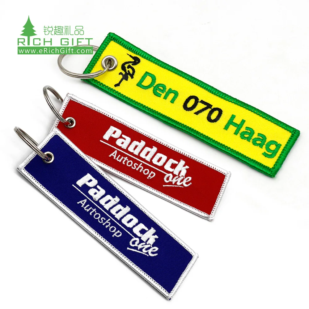 top sale twill fabric air crew embroidery keychains custom logo embroidery baseball keychain embroidered keychain custom