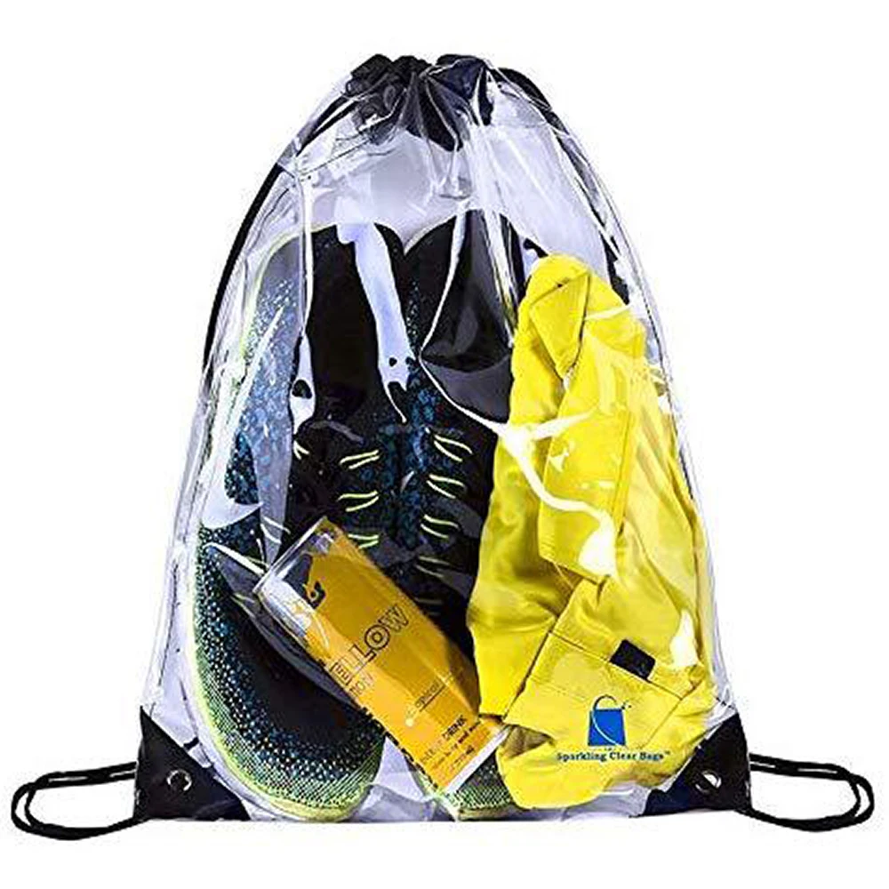 Оптовая продажа, рекламные Водонепроницаемые рюкзаки, сумки для белья, обуви, прозрачная сумка из ПВХ на шнурке