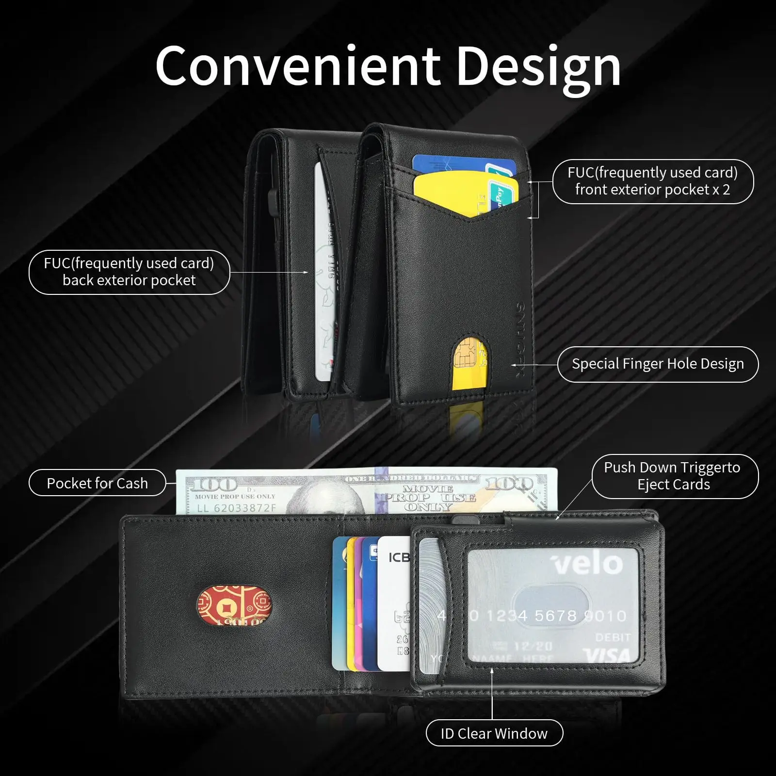 Кожаный Чехол для карт на заказ складной бумажник RFID блокирующий автоматический всплывающий держатель кредитных металлический алюминиевый мужской кошелек