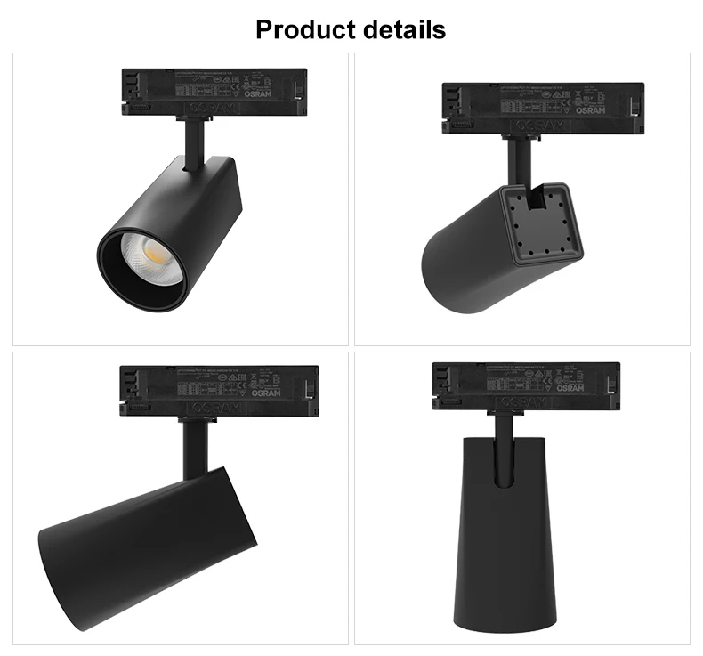 2024 GOSUN New patent design LED aluminum track light anti-glare square and round shell spotlight for focus lighting