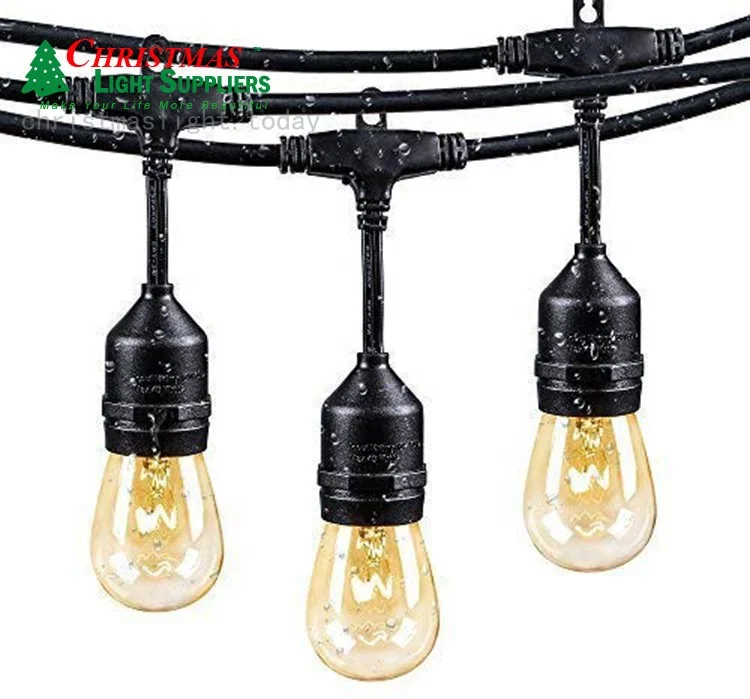 EU  E27 10 sockets  S14 Edison Drop Light Set Outdoor String Lights Commercial Weatherproof Strand vintage festoon lights