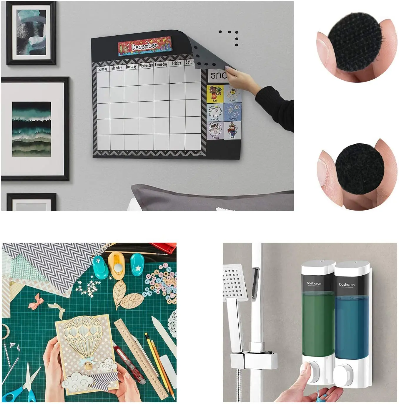 High quality 30 mm round adhesive hook and loop tape fastener hook loop dots