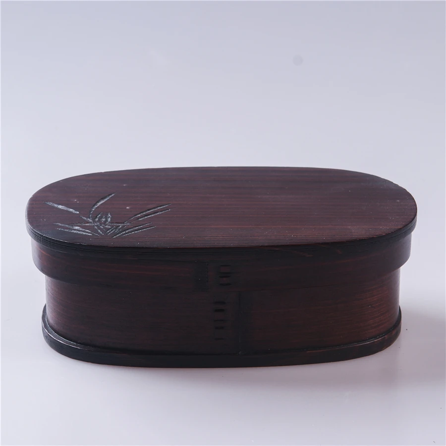 Bamboo natural wooden Lunch Box Bento Box with Internal Separator Cryptomeria Wood Food Container Japanese bento box