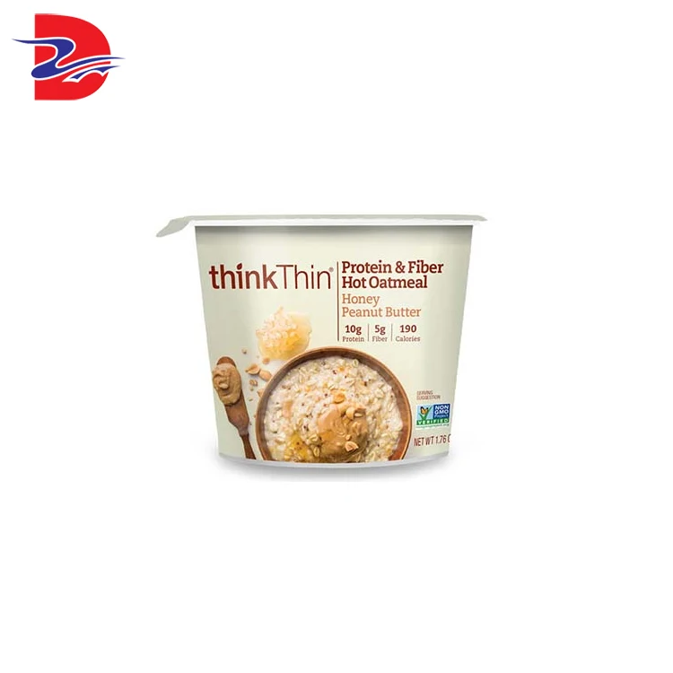 Индивидуальная пластиковая тарелка с двойными стенками для напитков, печать для маффинов, овсянки, одноразовая упаковочная бумажная тарелка