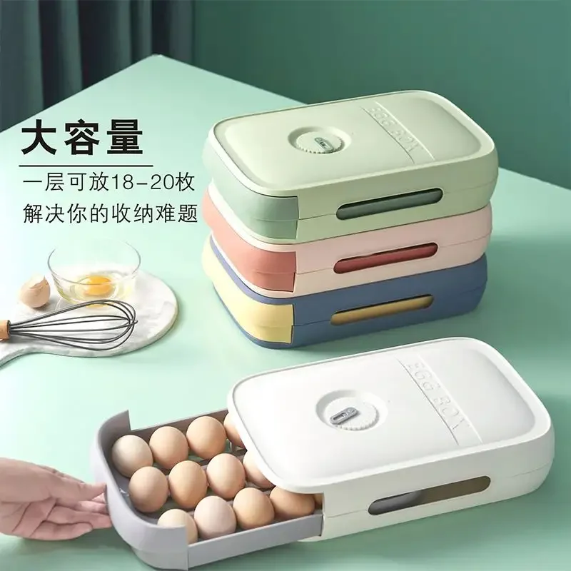 Popular portable egg storage box refrigerator egg storage tray plastic box