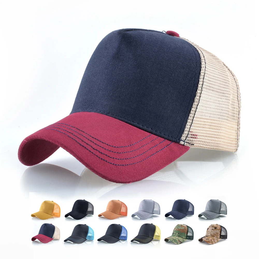 Wholesale Plain 5 Panel Trucker Cap Professional Custom Printing Embroidery Logo Mesh Premium Foam Trucker Hat