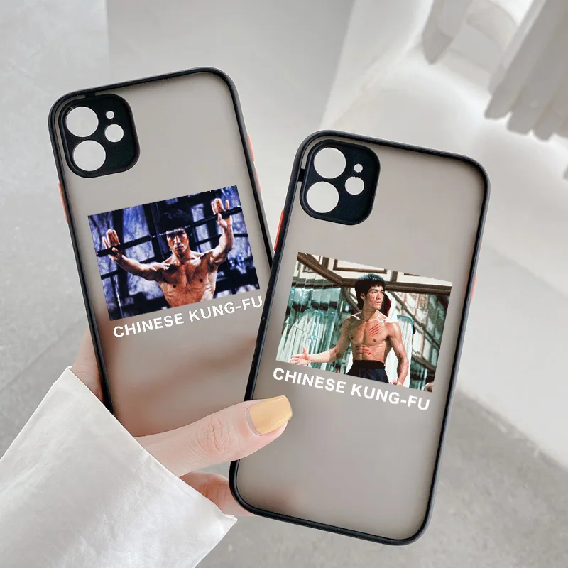 
 Chinese Kung Fu Bruce Lee Phone Case For iphone X XS MAX XR 11 12 Pro Max 6s 7 8 Plus SE 2020 Hard Matte Camera Protection Cover  