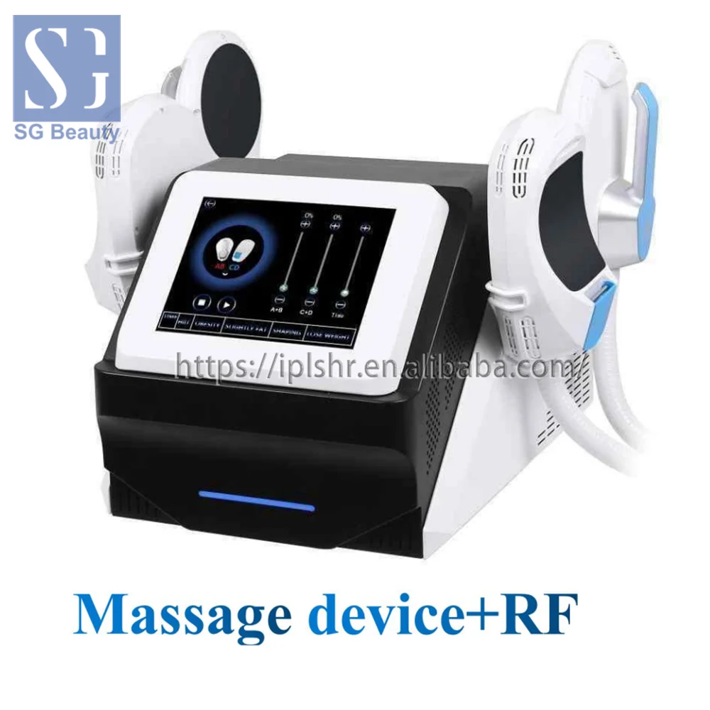 EMS RF 2 in 1 machine portable slimming machine devices Beauty muscle instrument with 2 hand pieces 4 handled 10.4-inch screen