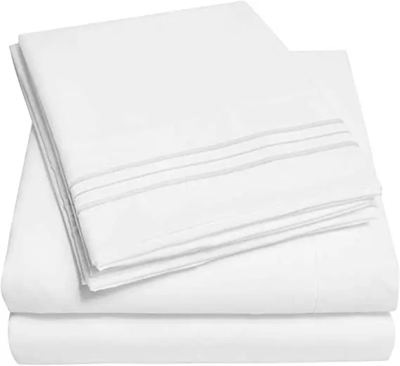 Luxury Hotel Bed Sheets and Pillowcase Set for King Mattress - Extra Soft Elastic Corner Straps Deep Pocket Sheets King White