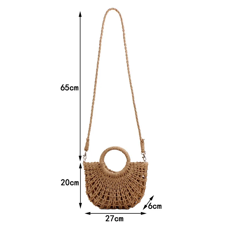2023 Hot Sale Summer Straw Beach Tote Bag Handmade Large Straw Tote Handbag