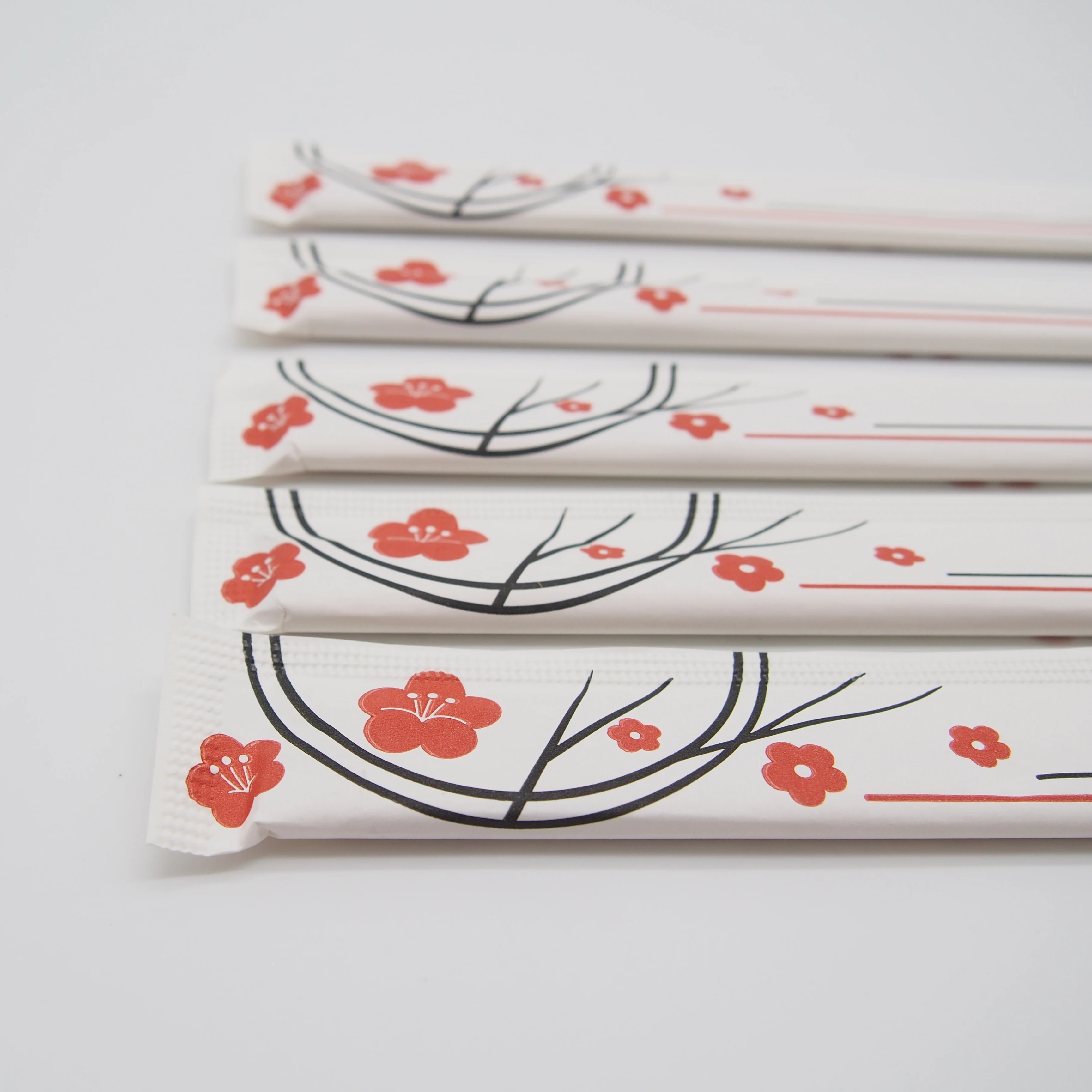 Premium Bamboo Chopsticks paper sleeve wrapped Disposable Asian Cuisine natural no burrs noodles chop sticks