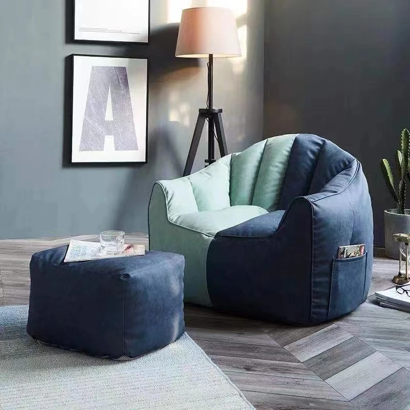 Nordic fabric velvet Modern Professional Supplier Comfortable Livining Room Single Lazy fabric bean bag armchair sofa chair