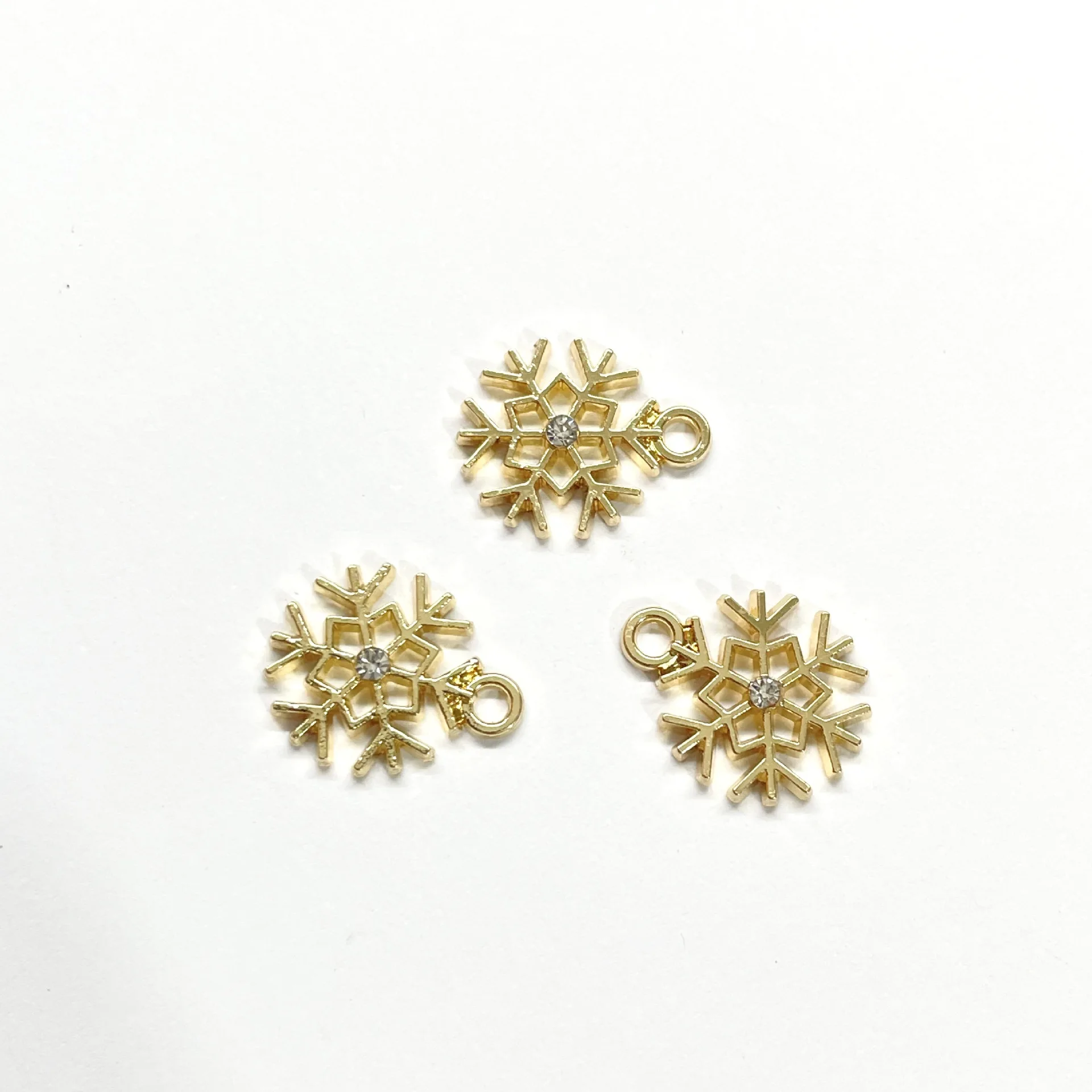 Diamond snowflake diy pendant earrings bracelet female zinc alloy electroplating spot diamond jewelry small matching