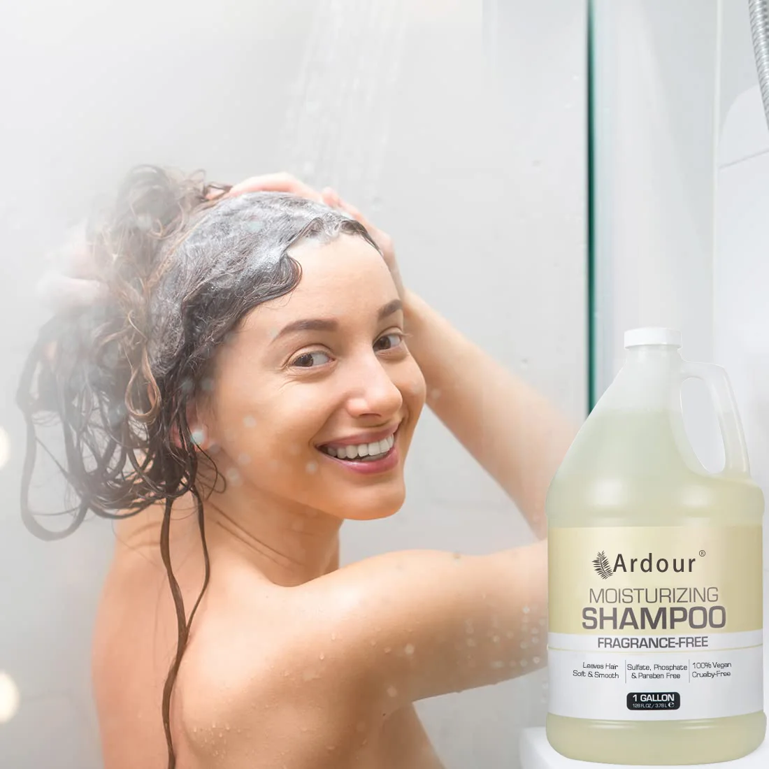 Moisturizing Shampoo for All Hair Types, 100% Vegan & Cruelty-Free, Fragrance Free, 1 Gallon (128 fl oz) Refill