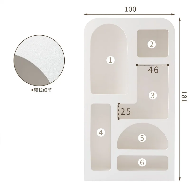 Nordic minimalist white cave display cabinet living room decoration arched storage floor to ceiling bookshelf
