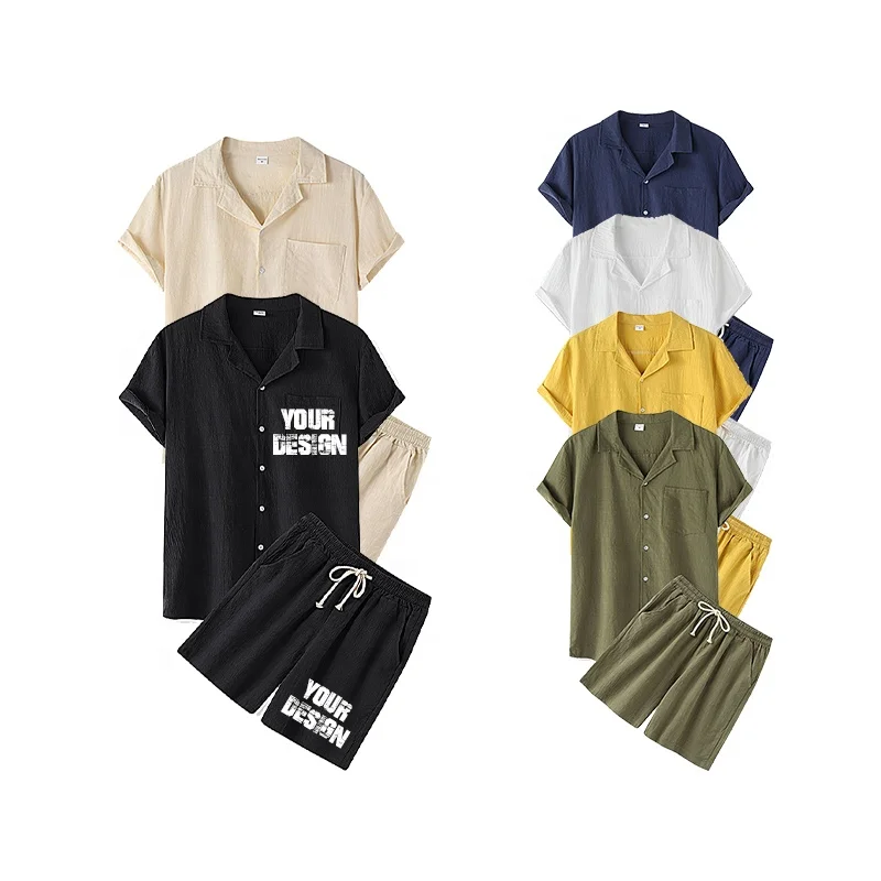 Hot sale Custom Mens Short Set Summer Breathable Suit For Men 2 Piece Set Summer Beach Sweatshirts Shorts Set