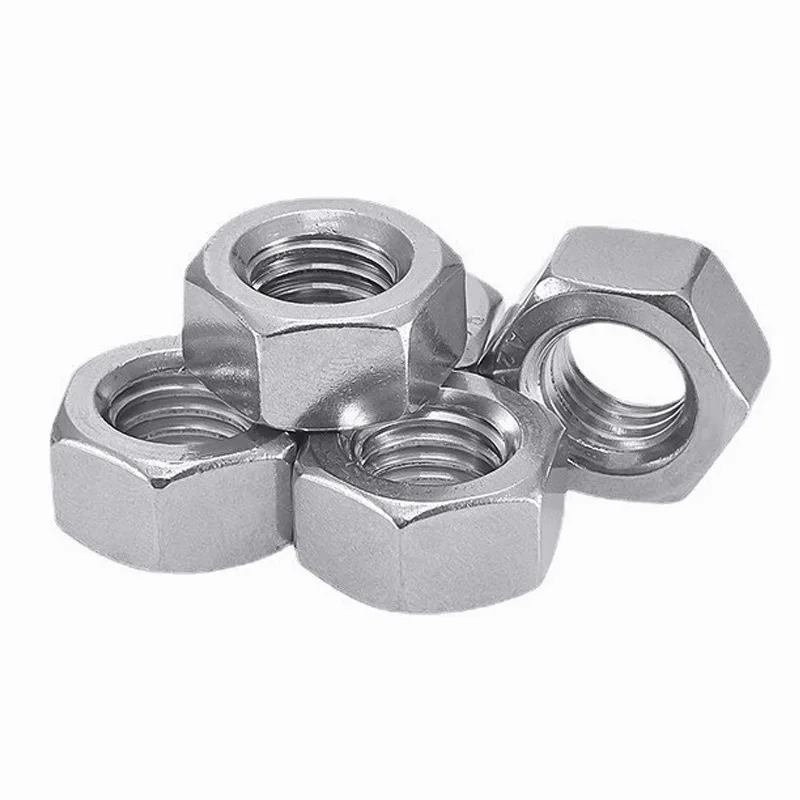 Manufacturer Wholesale Hex Nut Hexagon Nylon Stainless Steel M3 M4 M5 Customizable DIN934 Nut