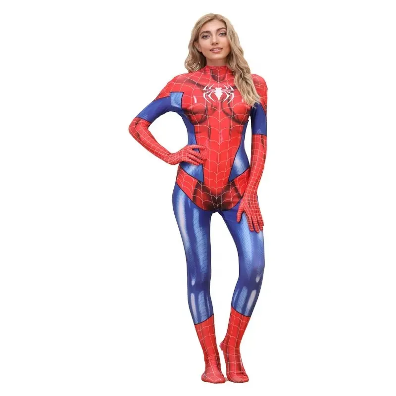 Sexy Adult Halloween Cosplay Costume Spiderwoman Uniform Women Plus Size Spiderman Movie Series Clothing Performance Clothes