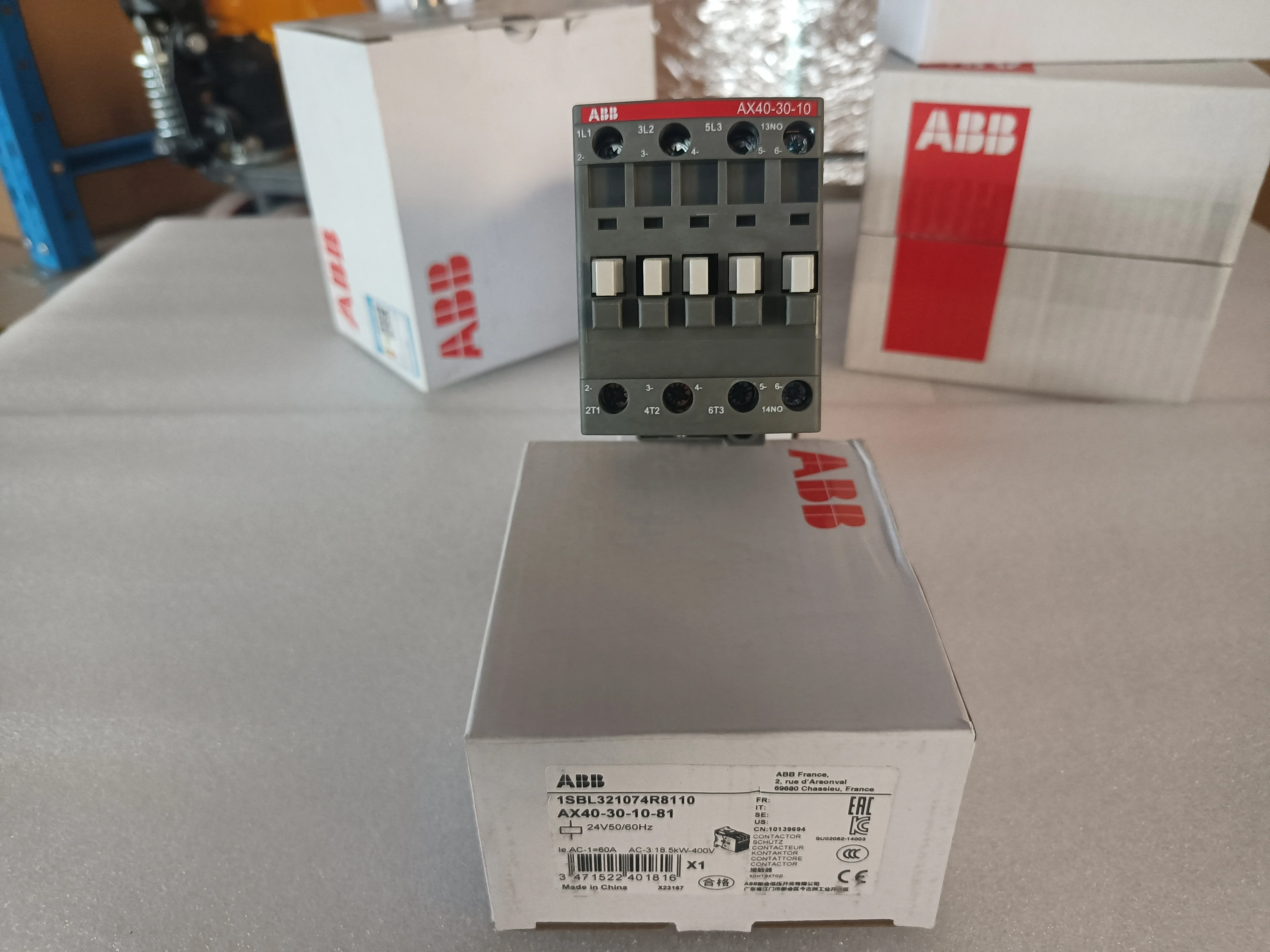 Cheap and Large Stock New ABB Contactor AX40 Series AC Contactors  AX40-30-10-81 1SBL321074R8110 Electric Contactor